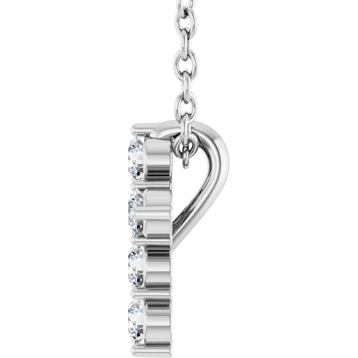 14K White Gold 1/6 CTW Lab-Grown Diamond Cross 16-18" Necklace – product view 3