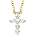 14K Yellow Gold 1/6 CTW Lab-Grown Diamond Cross 16-18" Necklace – product view 1