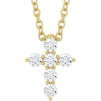 14K Yellow Gold 1/6 CTW Lab-Grown Diamond Cross 16-18" Necklace – product view 1