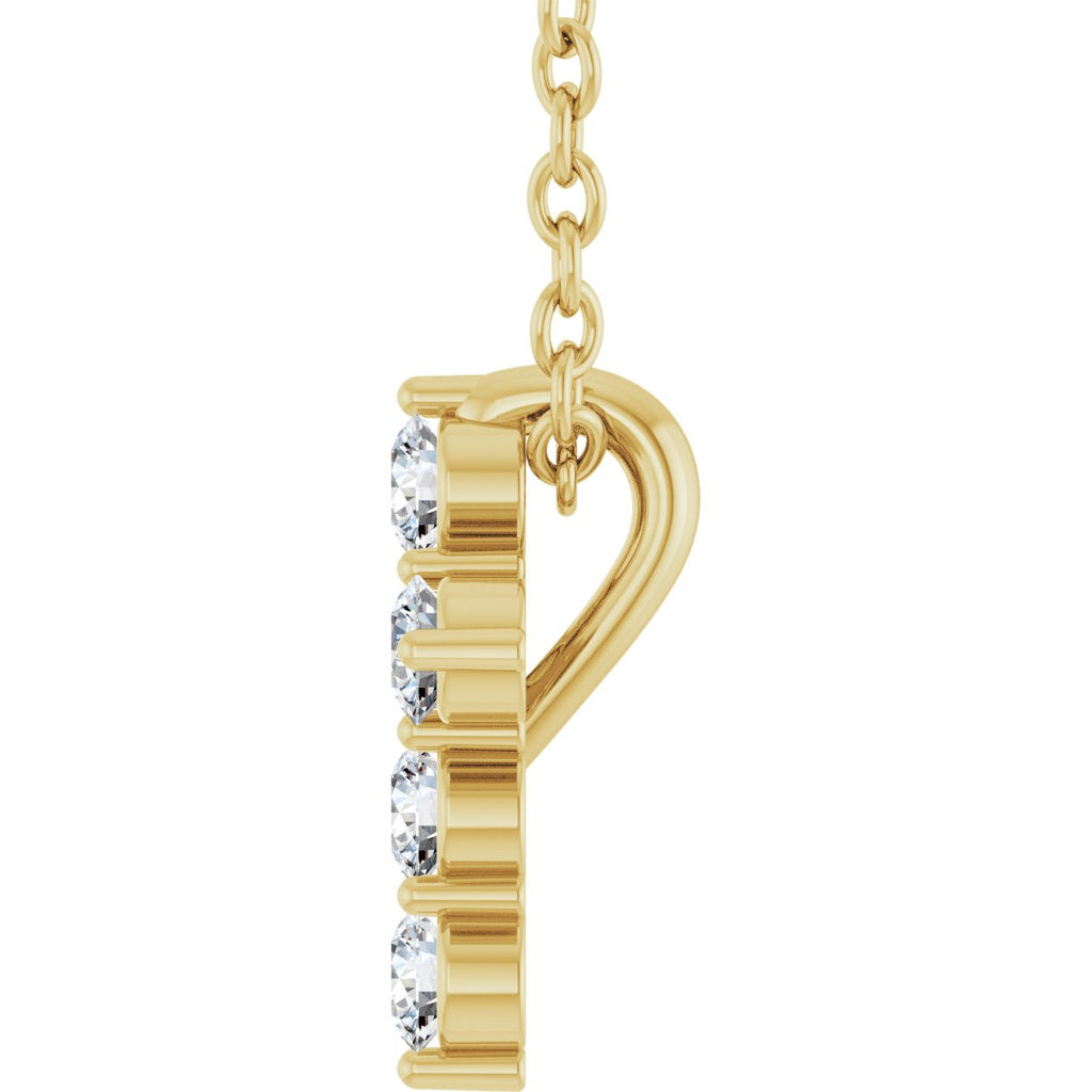 14K Yellow Gold 1/6 CTW Lab-Grown Diamond Cross 16-18" Necklace – product view 3
