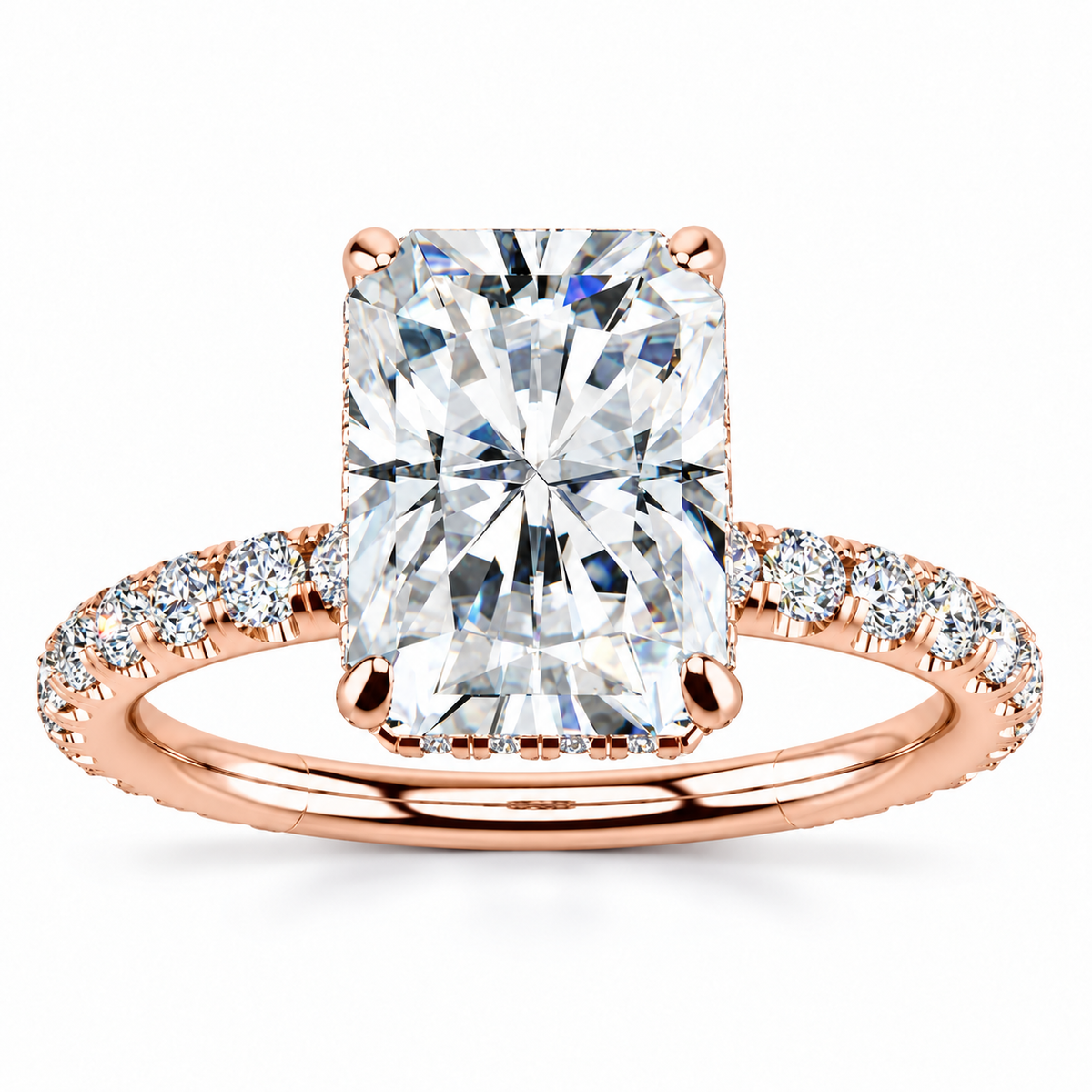 Crystal Lab Grown Diamond Ring — rose gold — front view