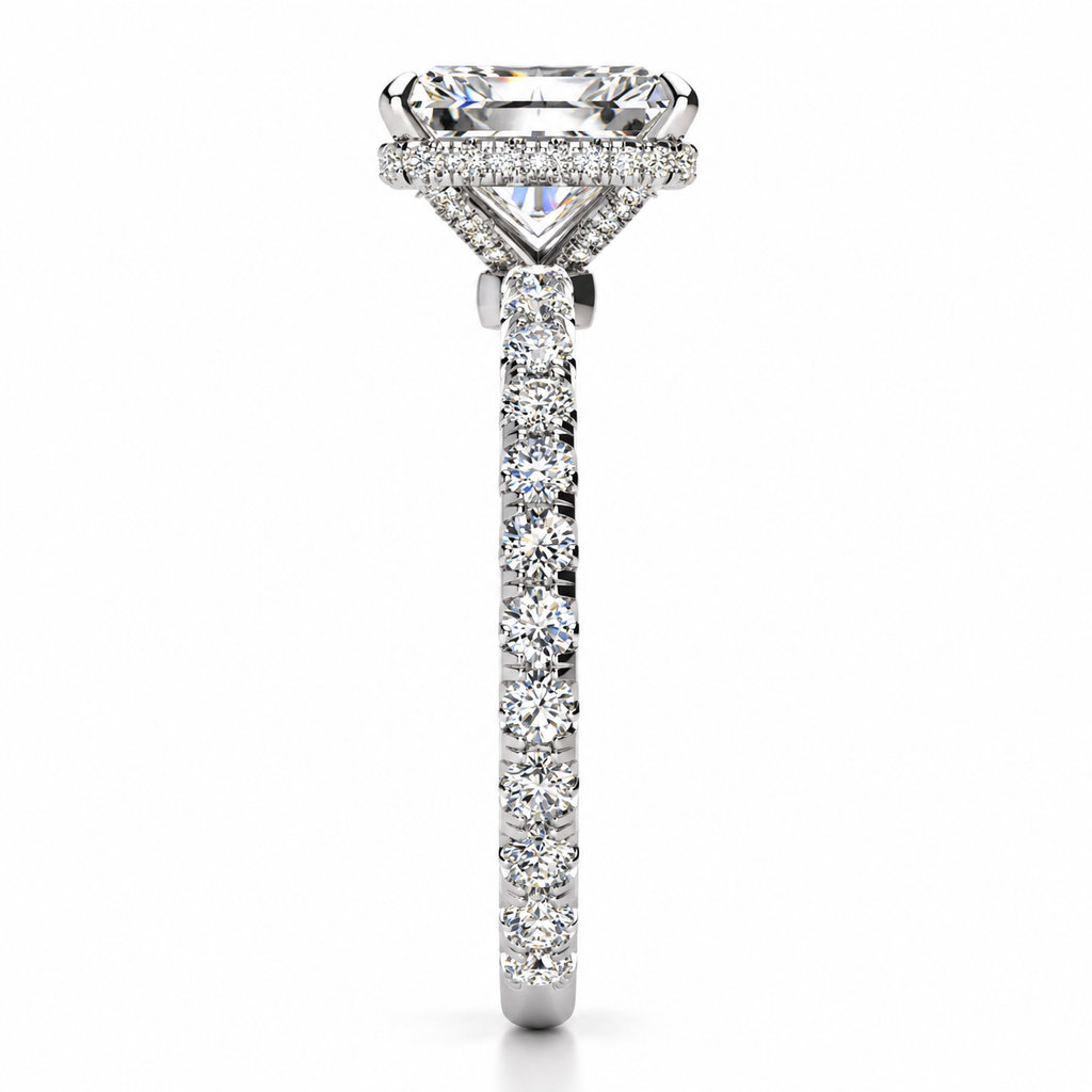 Crystal Lab Grown Diamond Ring — white gold — end view