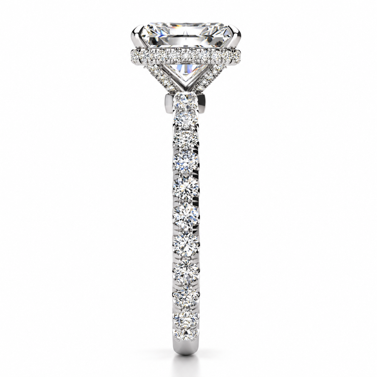 Crystal Lab Grown Diamond Ring — white gold — end view