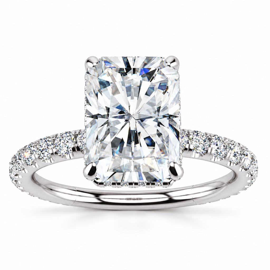 Crystal Lab Grown Diamond Ring — white gold — front view