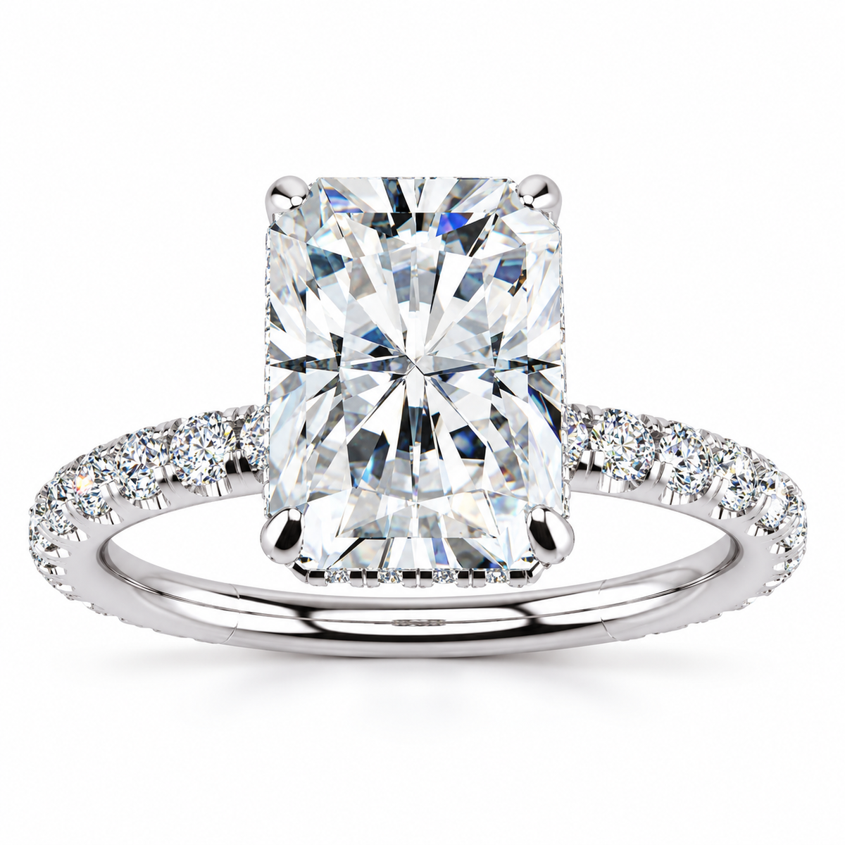 Crystal Lab Grown Diamond Ring — white gold — front view