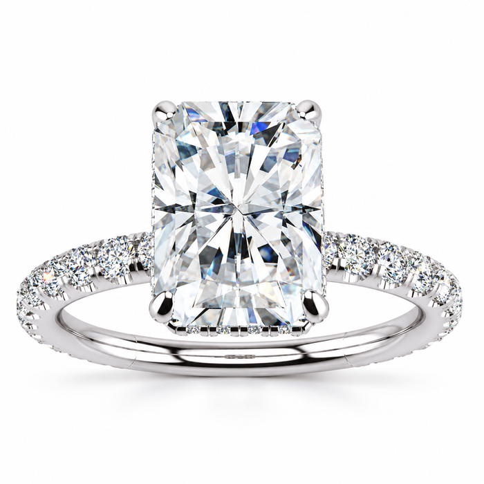 Crystal Lab Grown Diamond Ring — white gold — front view