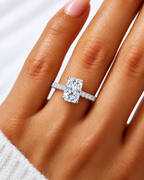 Crystal Lab Grown Diamond Ring — white gold — on hand