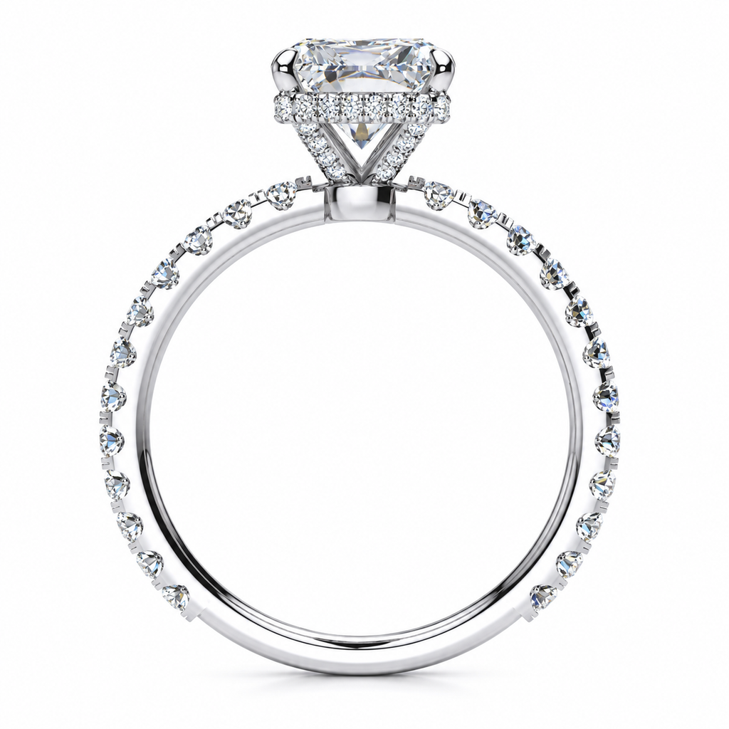 Crystal Lab Grown Diamond Ring — white gold — side profile