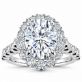 Cynthia Oval engagement ring — white gold — front view