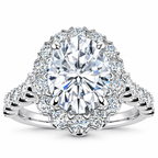 Cynthia Oval engagement ring — white gold — front view