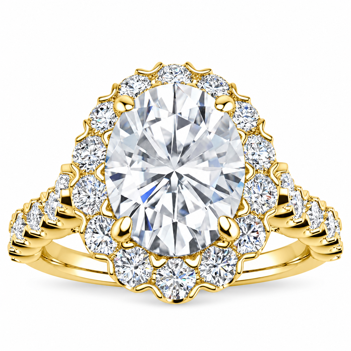 Cynthia Oval engagement ring — yellow gold — front view
