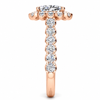 Cynthia engagement ring — rose gold — end view