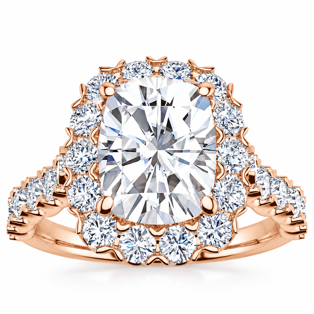 Cynthia engagement ring — rose gold — front view