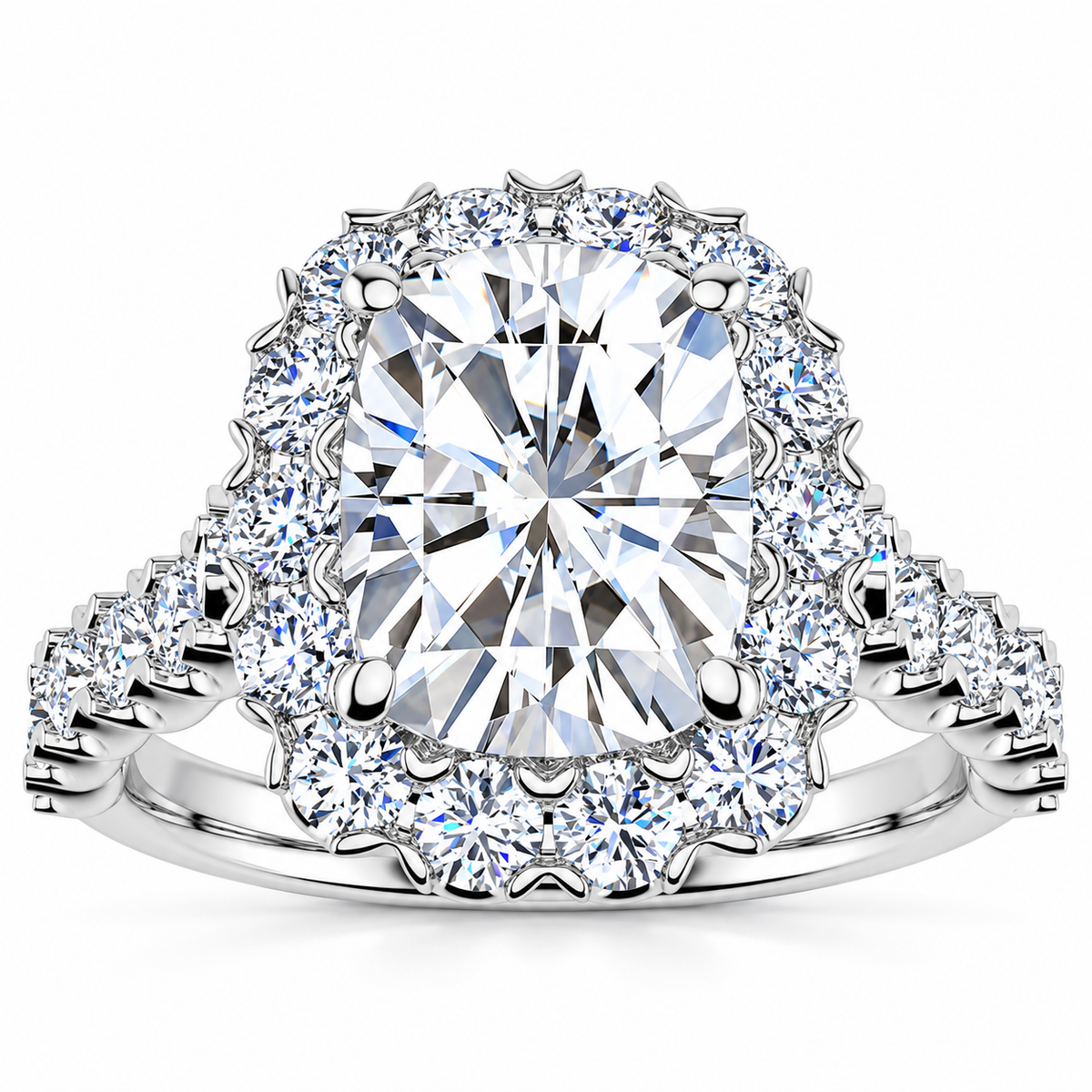 Cynthia engagement ring — white gold — front view
