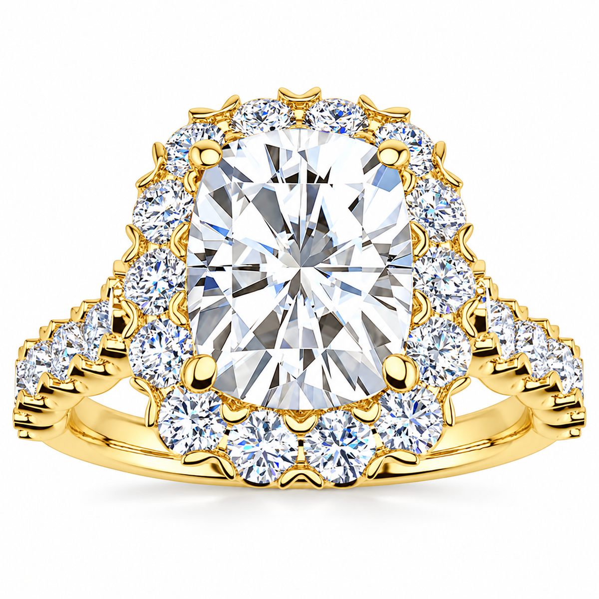 Cynthia engagement ring — yellow gold — front view