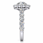 Daisy Lab Grown Ring — white gold — end view