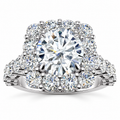 Daisy Lab Grown Ring — white gold — front view