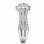 Dana engagement ring — white gold — end view