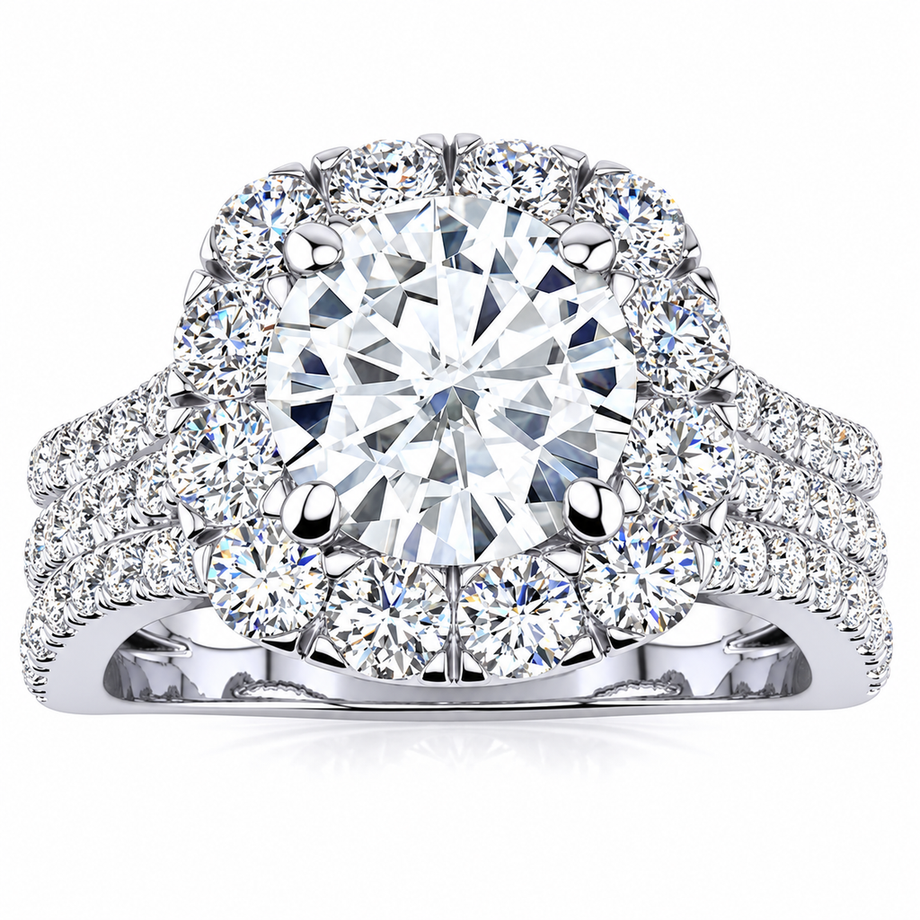Dana engagement ring — white gold — front view