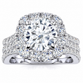 Dana engagement ring — white gold — front view