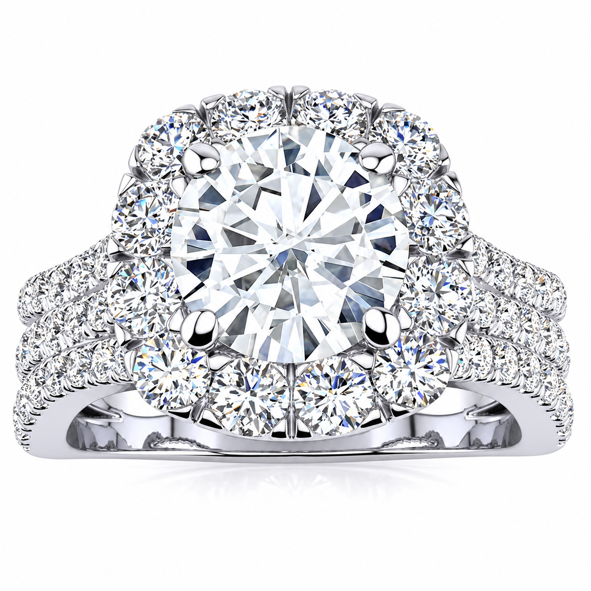 Dana engagement ring — white gold — front view