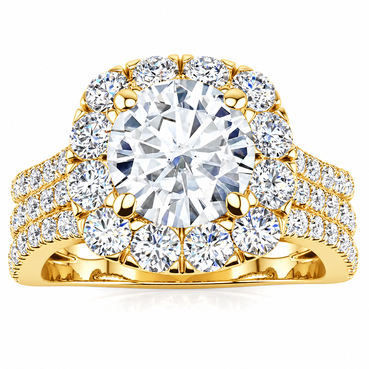 Dana engagement ring — yellow gold — front view