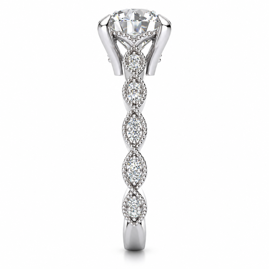 Danielle Lab Grown Diamond Ring — white gold — end view