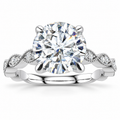 Danielle Lab Grown Diamond Ring — white gold — front view