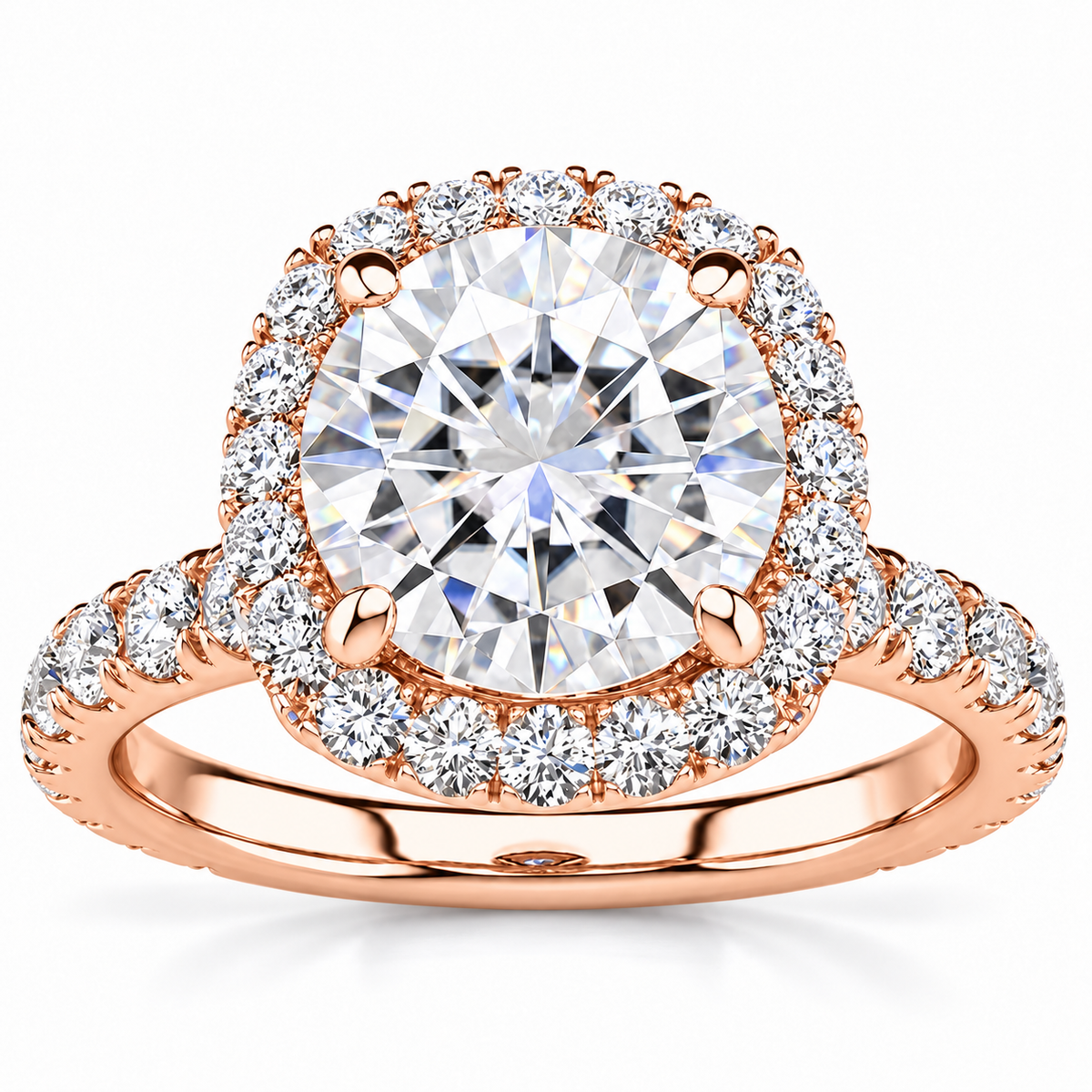 Donna Lab Grown Diamond Ring — rose gold — front view