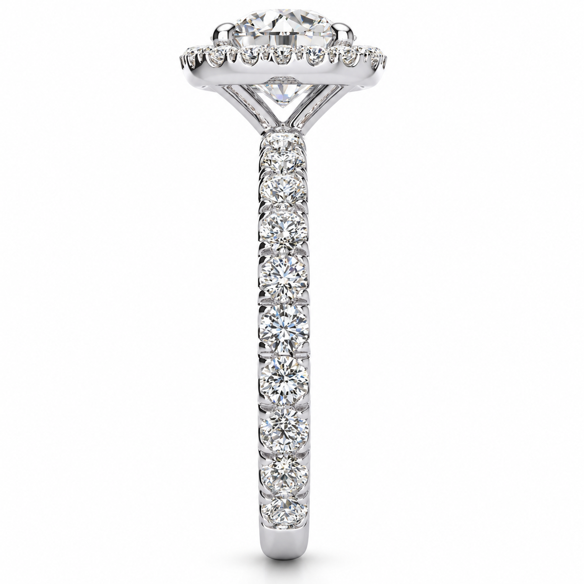 Donna Lab Grown Diamond Ring — white gold — end view