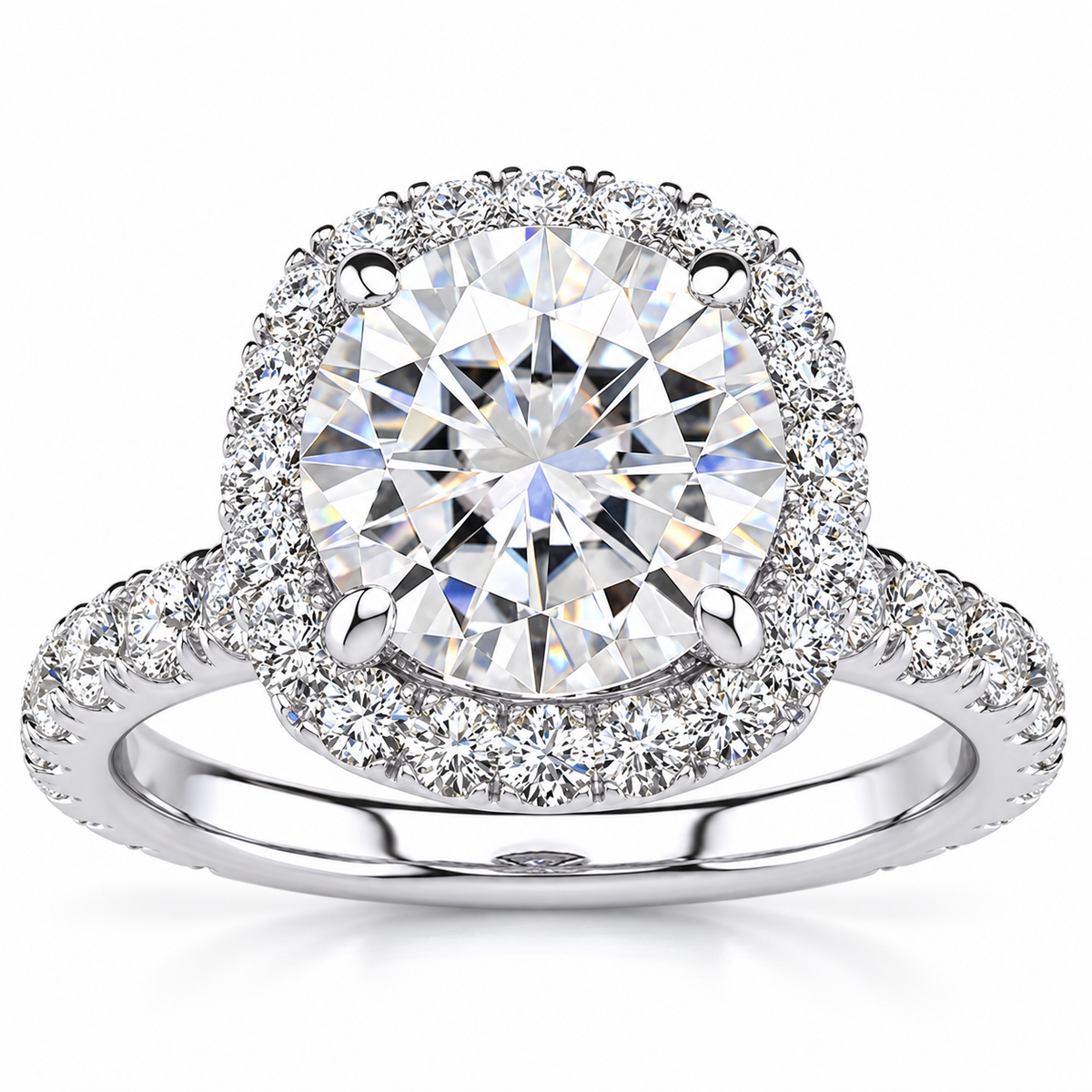 Donna Lab Grown Diamond Ring — white gold — front view