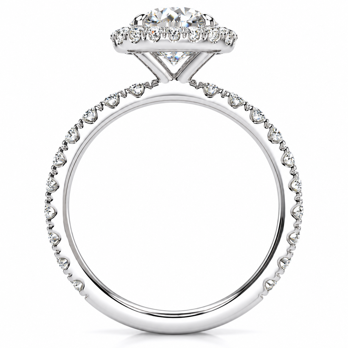 Donna Lab Grown Diamond Ring — white gold — side profile