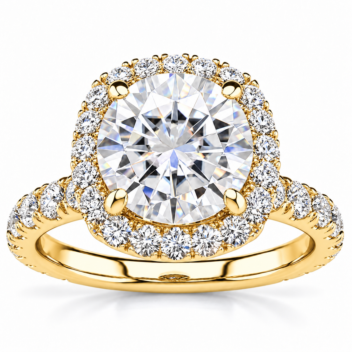 Donna Lab Grown Diamond Ring — yellow gold — front view