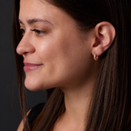 14K Rose Gold earrings — 10 mm, illustrative on-ear view — 20172:136046:P