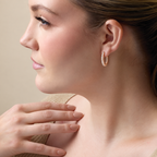 14K Rose Gold earrings — 14.5 mm, illustrative on-ear view — 650183:LG609:P