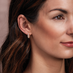 14K Rose Gold earrings — 10 mm, illustrative on-ear view — 653726:LG602:P