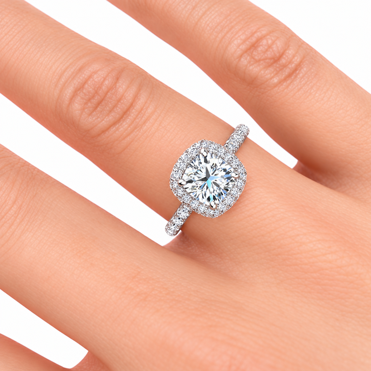Eliane Lab Grown Diamond Ring — white gold — hand view