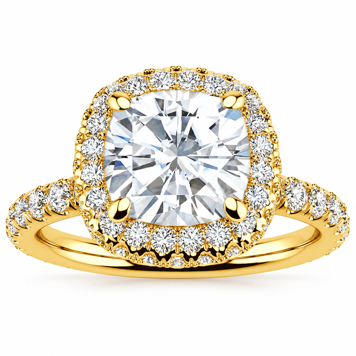 Eliane Lab Grown Diamond Ring — yellow gold — front view