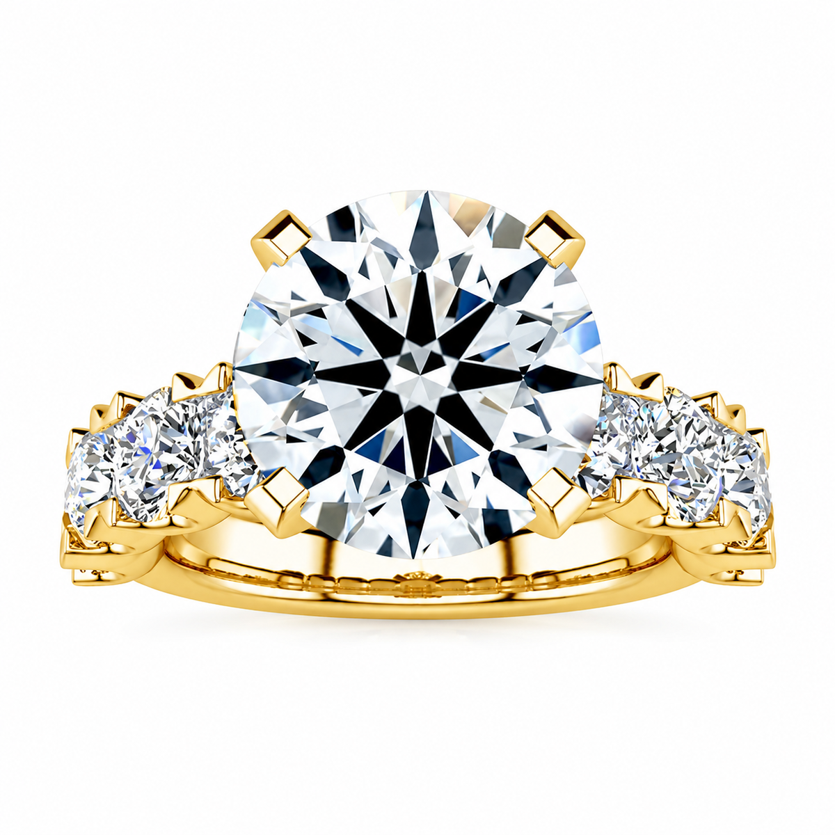 Emma Lab Grown Diamond Ring — yellow gold — front view