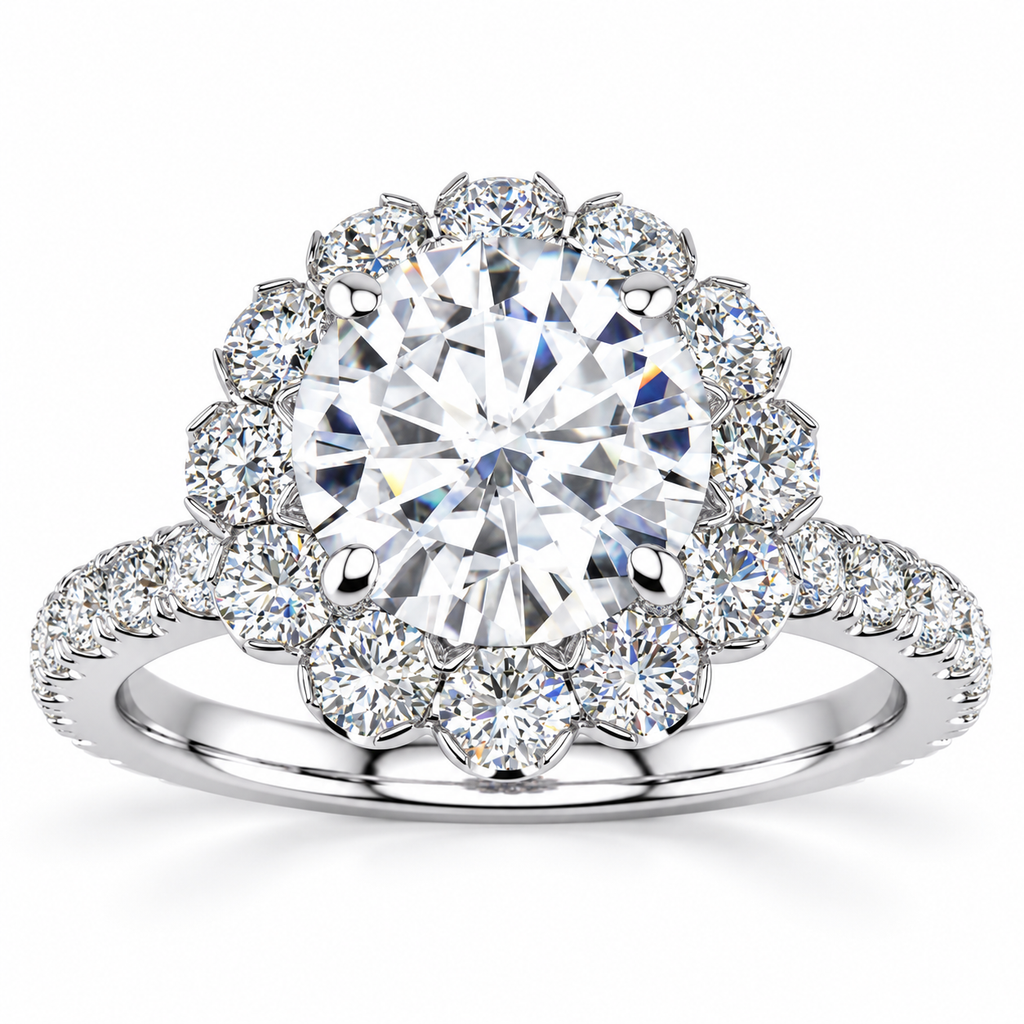 Emmy Lab Grown Diamond Ring — white gold — front view