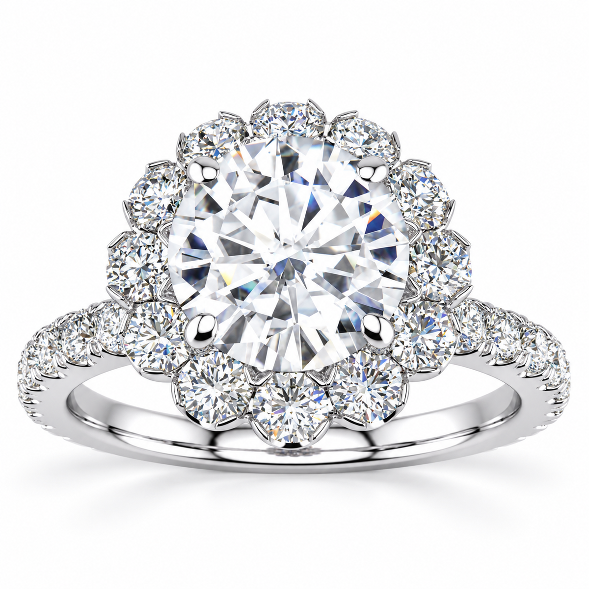 Emmy Lab Grown Diamond Ring — white gold — front view