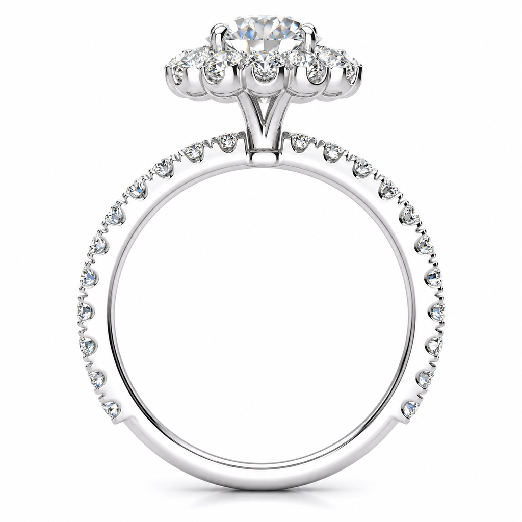Emmy Lab Grown Diamond Ring — white gold — side profile
