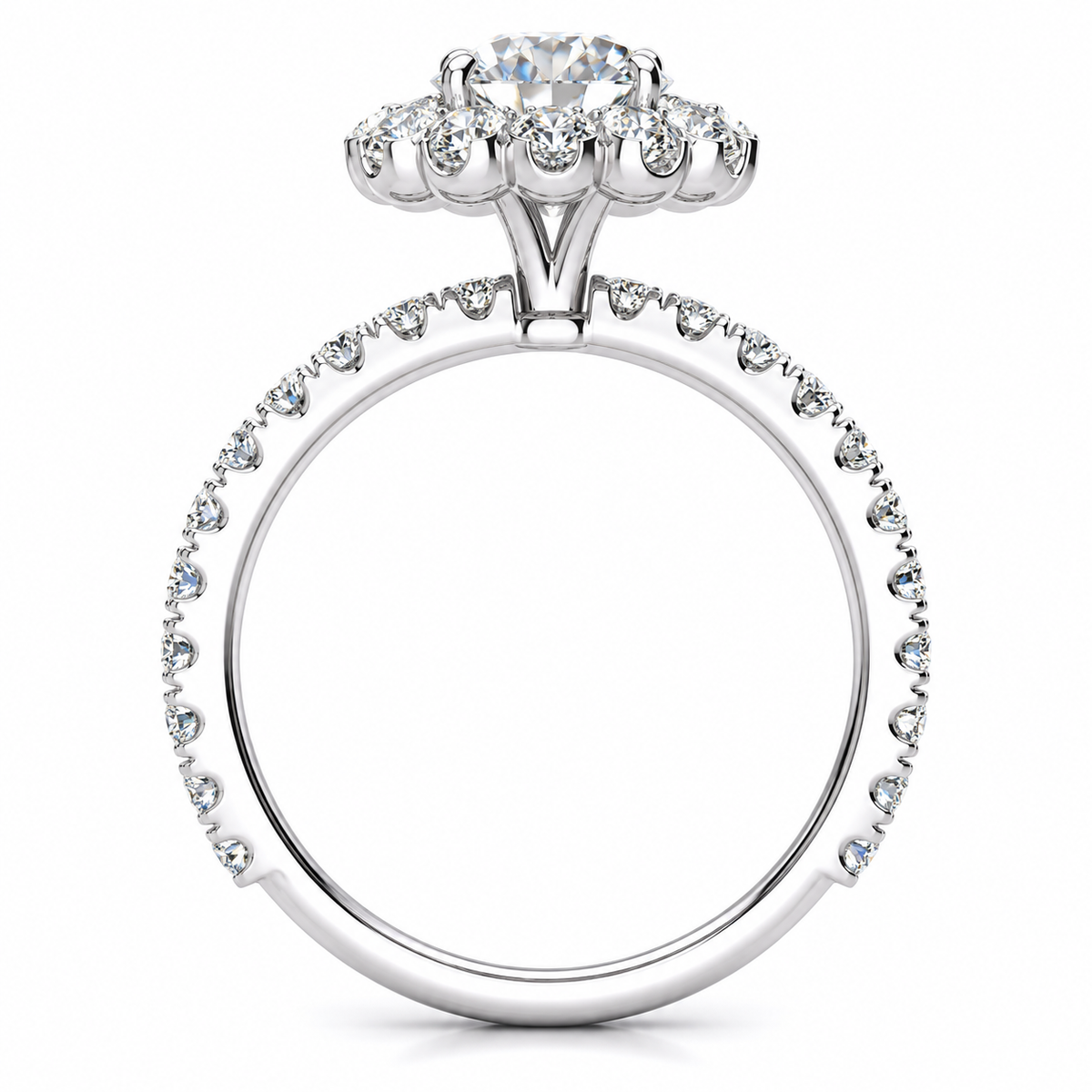 Emmy Lab Grown Diamond Ring — white gold — side profile