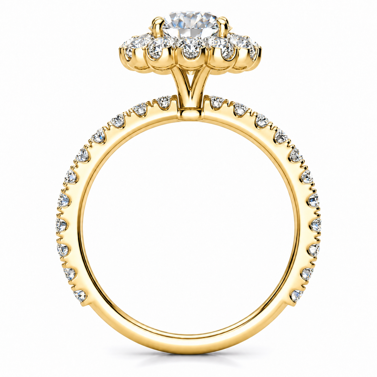 Emmy Lab Grown Diamond Ring — yellow gold — side profile