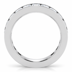 Emerald-Cut Channel-Set Lab-Grown Diamond Eternity Band — 5 x 3 mm — 14K white gold — studio side view