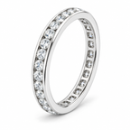 Round Channel-Set Lab-Grown Diamond Eternity Band — 2 mm — 14K white gold — studio three-quarter view