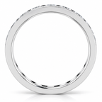 Baguette Channel-Set Lab-Grown Diamond Eternity Band — 3 x 1.5 mm — 14K white gold — studio side view