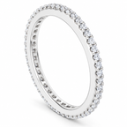 Round Split-Prong Lab-Grown Diamond Eternity Band — 1 mm — 14K white gold — studio three-quarter view