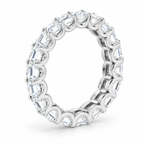 Emerald-Cut Shared U-Prong Lab-Grown Diamond Eternity Band — 5 x 3 mm — 14K white gold — studio three-quarter view