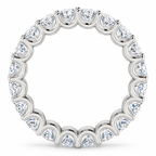 Oval Shared U-Prong Lab-Grown Diamond Eternity Band — 5 x 3 mm — 14K white gold — studio side view